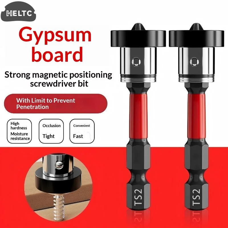 1/4 Inch Magnetic Positioning S2 Screwdriver Bits For Drywall Plasterboard Gypsum Board Locating Bit Head Drilling Tools 1/2PCS