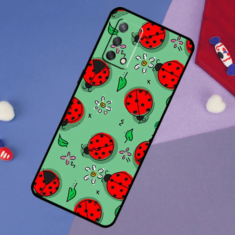 Ladybug Beetle Case For OPPO A74 A94 A54 A17 A57 A77 A18 A58 A78 A98 A15 A52 A72 A5 A9 A53S A16 A76 A96