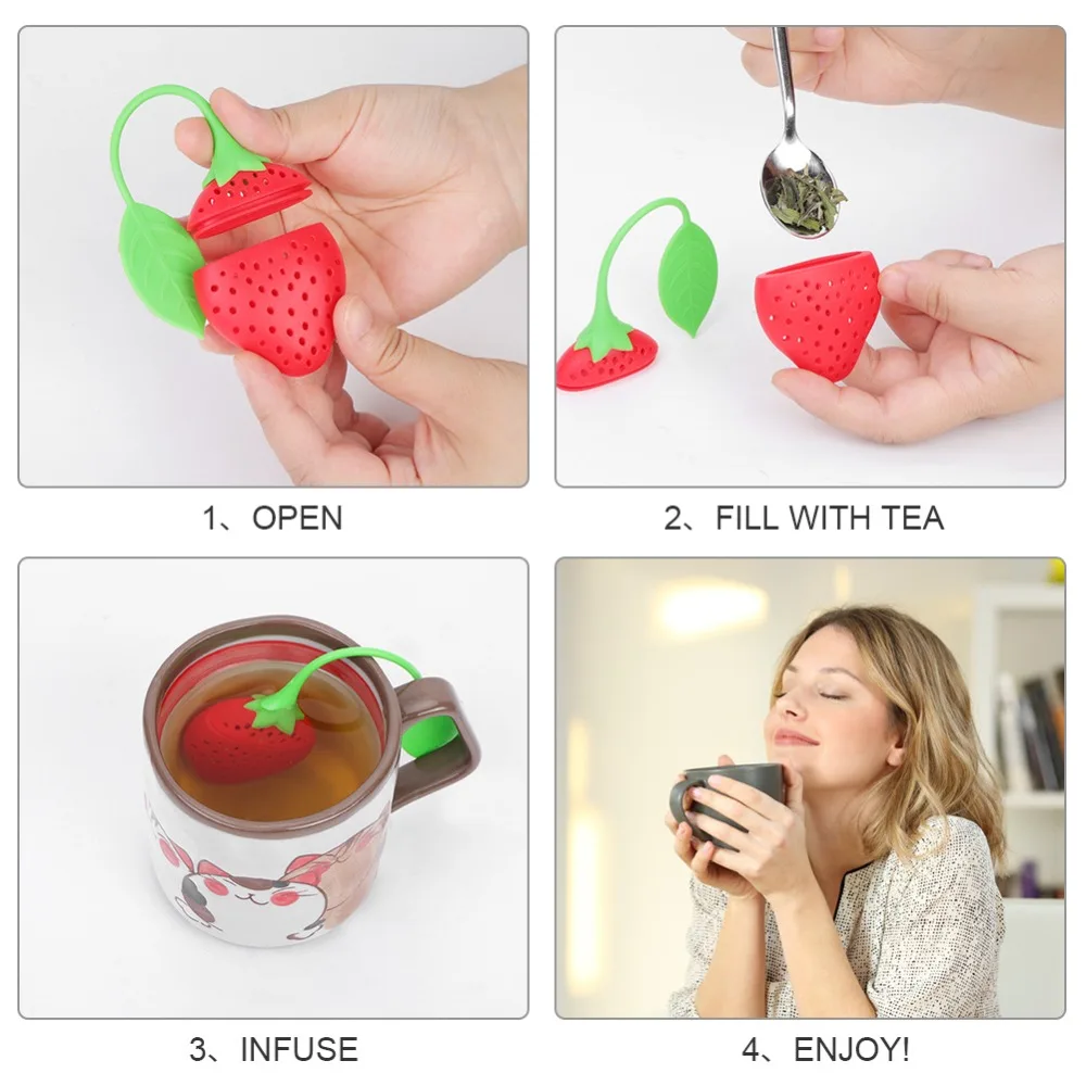 Food Grade Silicone Silicone Tea Infuser Long Handle Simple and Sophisticated Design Loose Leaf Tea Infuser
