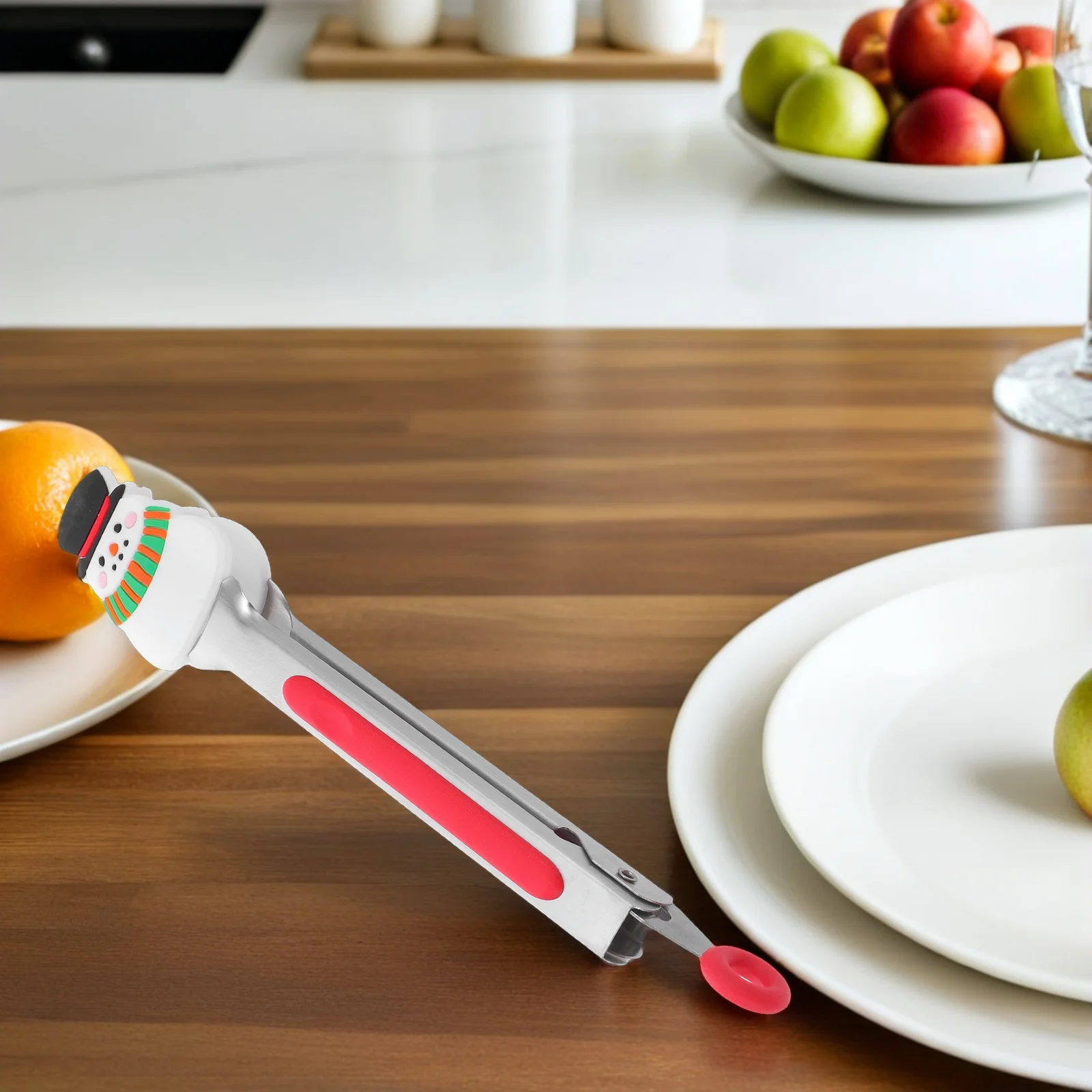 

Snowman Food Tongs Non Slip Grip Heat Resistant Kitchen Stainless Steel Barbecue Grilling Mini Serving Utensils