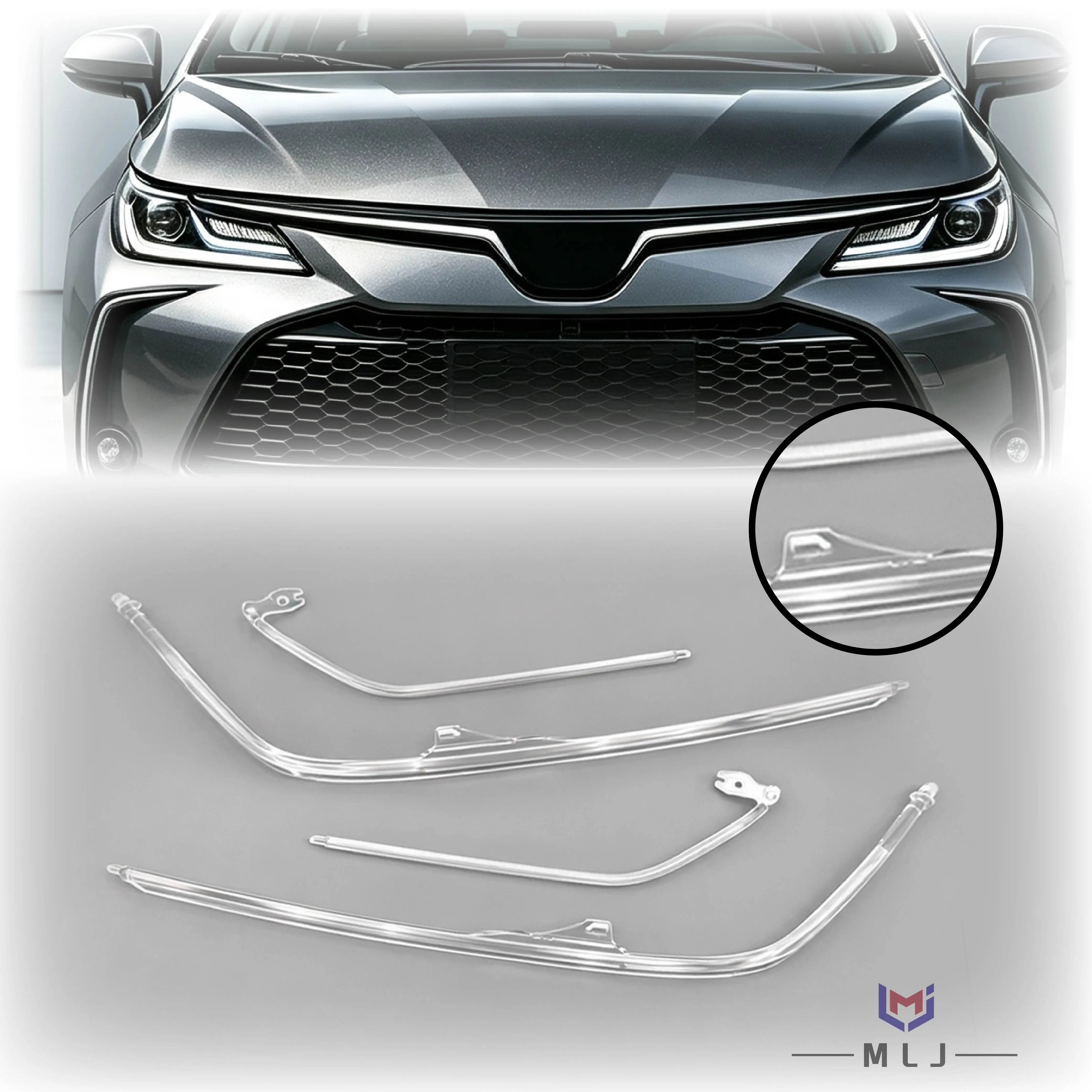 For Toyota Corolla ALTIS 2019 2020 2021 High Spec Headlight Replacement Parts Angel Eyes LED DRL Acrylic Light Guide Tube Strips