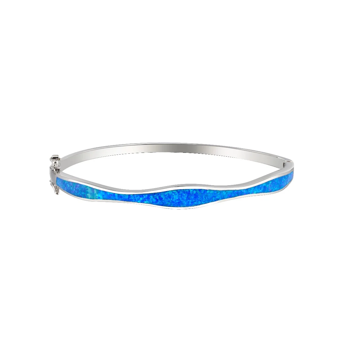 

JLZ-108 New design fashion jewelry blue opal Wave shaped bangles bracelets top quality jewelry ladies lover gifts