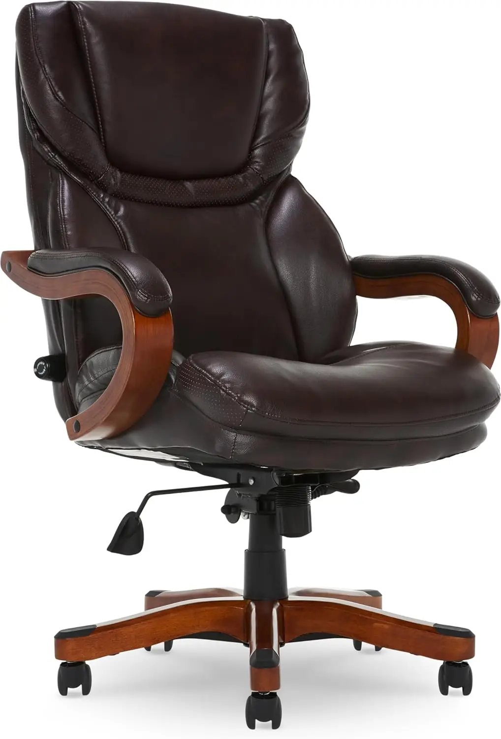 Serta Conway-Silla de ordenador ergonómica con respaldo alto y ajustable, asiento grande y alto ejecutivo de madera con soporte Lumbar, para oficina