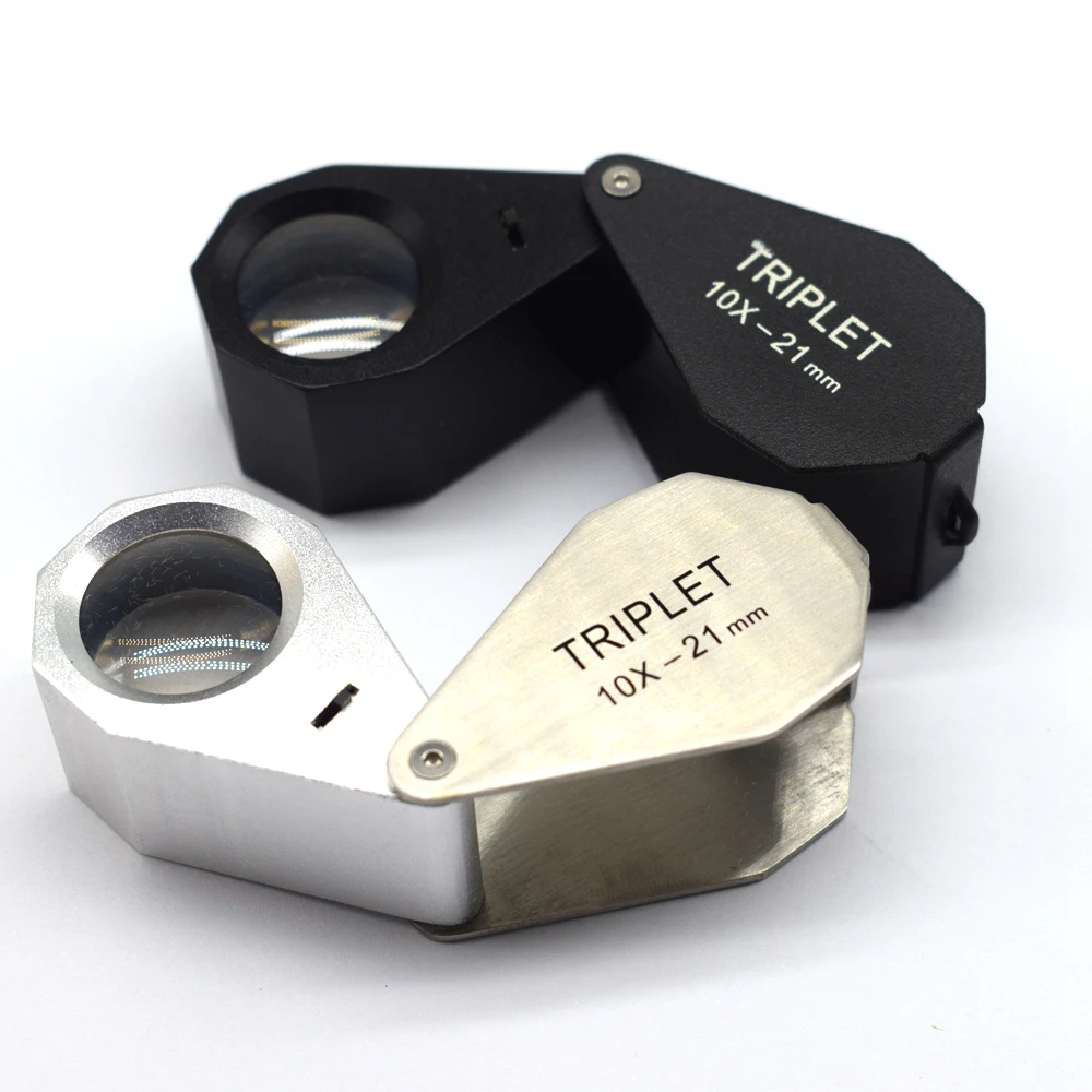 Jewelry Magnifier 10X 21 MM Glass Magnifying Loupe Len Jeweler Eye Jewelry Loupe With LED Light