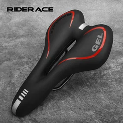 Assento de ciclismo MTB Mountain Road para homens e mulheres, bicicleta Saddle Gel, couro PU, silicone, confortável, macio, à prova de choque, almofada de bicicleta