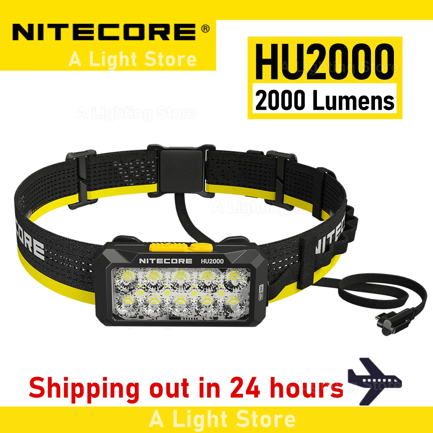 NITECORE HU2000 Headlamp NiteLab UHE flashlight LED 2000 lumens flashlamp light searching High Output Split-type Work Headlamp