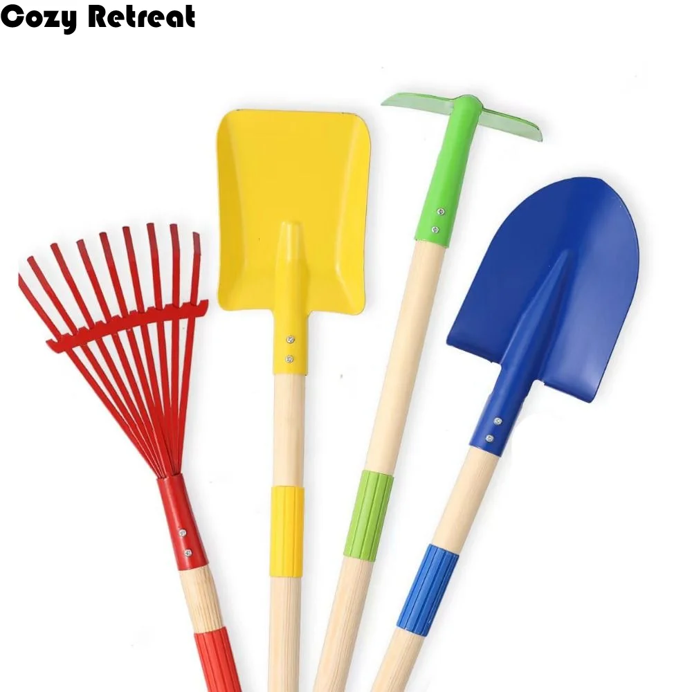 

Набор детских садовых грабель с удобным дизайном, разноцветная ручка из твердой древесины, грабли-когти для детей, для сбора листьев, для кемпинга