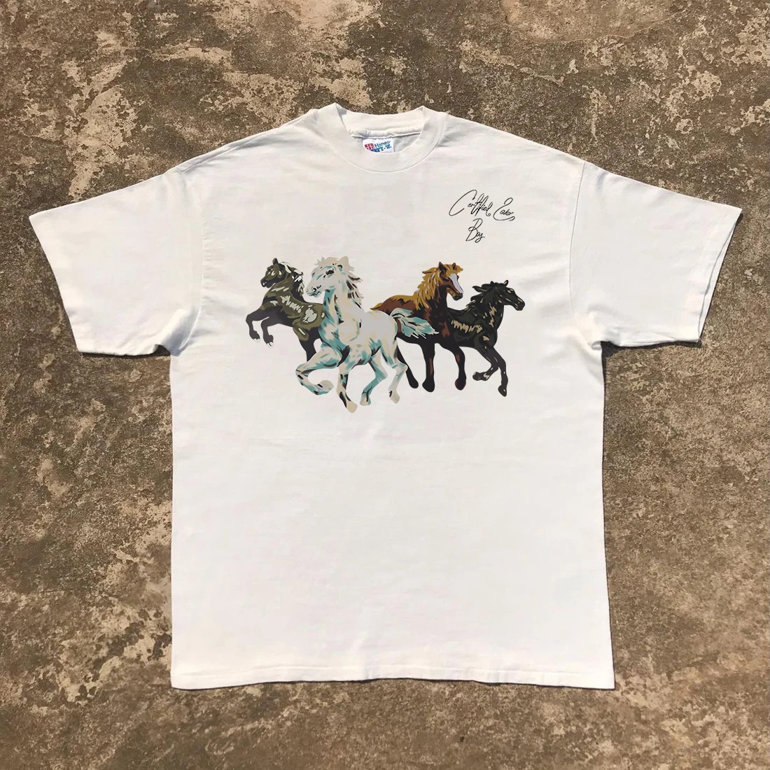 Artistic Realism  Portrait Oil Painting T-Shirt Short Sleeve American Style Retro Unisex Youth Fashion Summer Top