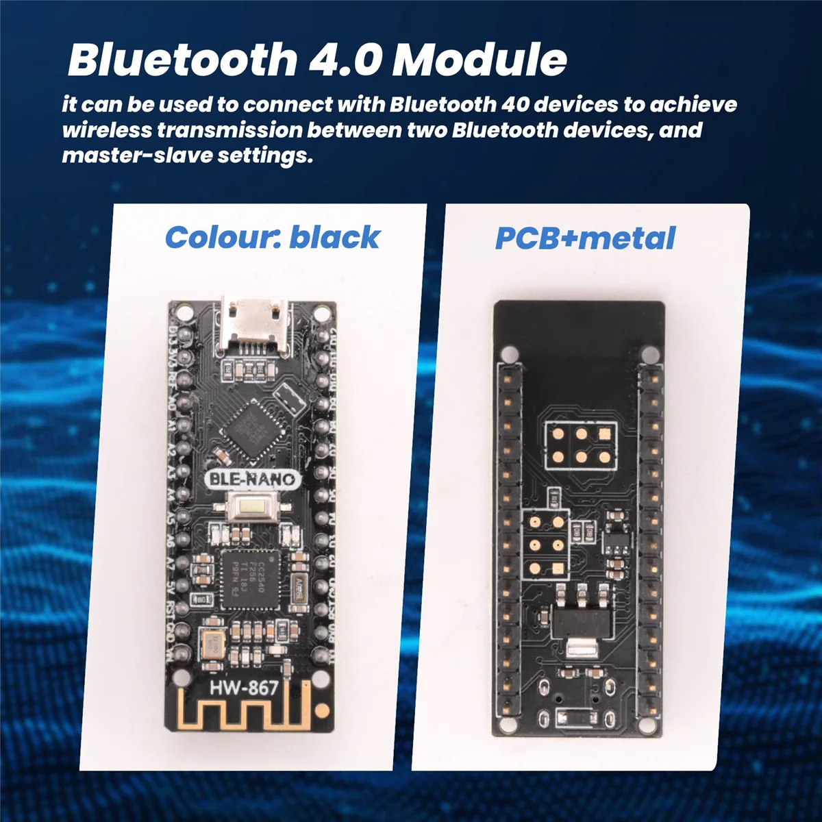 Módulo AU32-CC2540F256 Placa base Bluetooth 4.0/Ble-Nano integrada para Arduino Nano