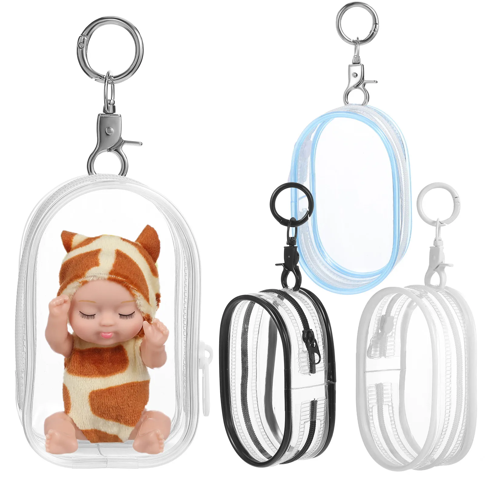 4-pecas-bolsa-transparente-para-figuras-chaveiro-colorido-pequeno-estojo-de-armazenamento-bolsa-portatil-suspensa-pequena-carteira-porta-moedas-com-ziper