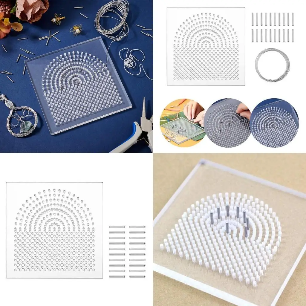 

A52E Square Thread Management Acrylic Board Wrapping Boards for Jewelry Wires Work