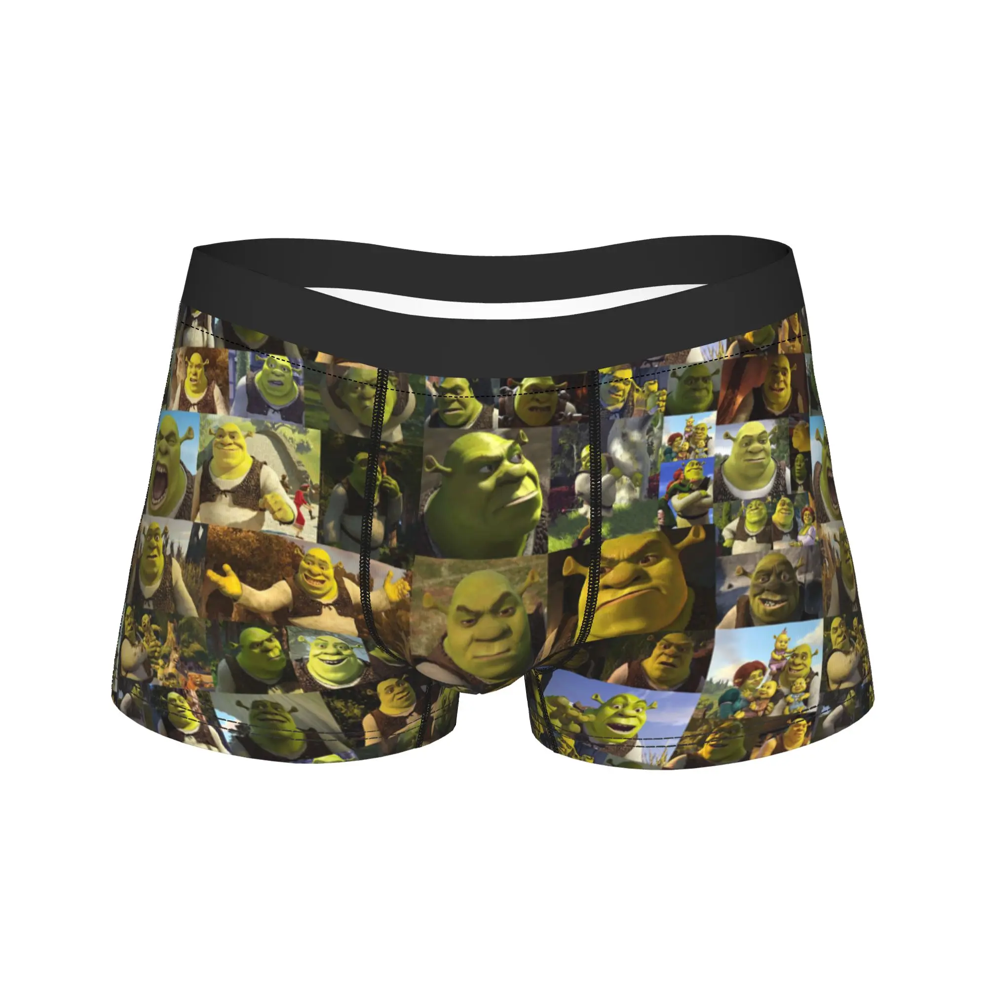 Men Shreks Meme Underwear Anime Funny Face Novelty Boxer Briefs Shorts Panties Male Soft Underpants S-XXL