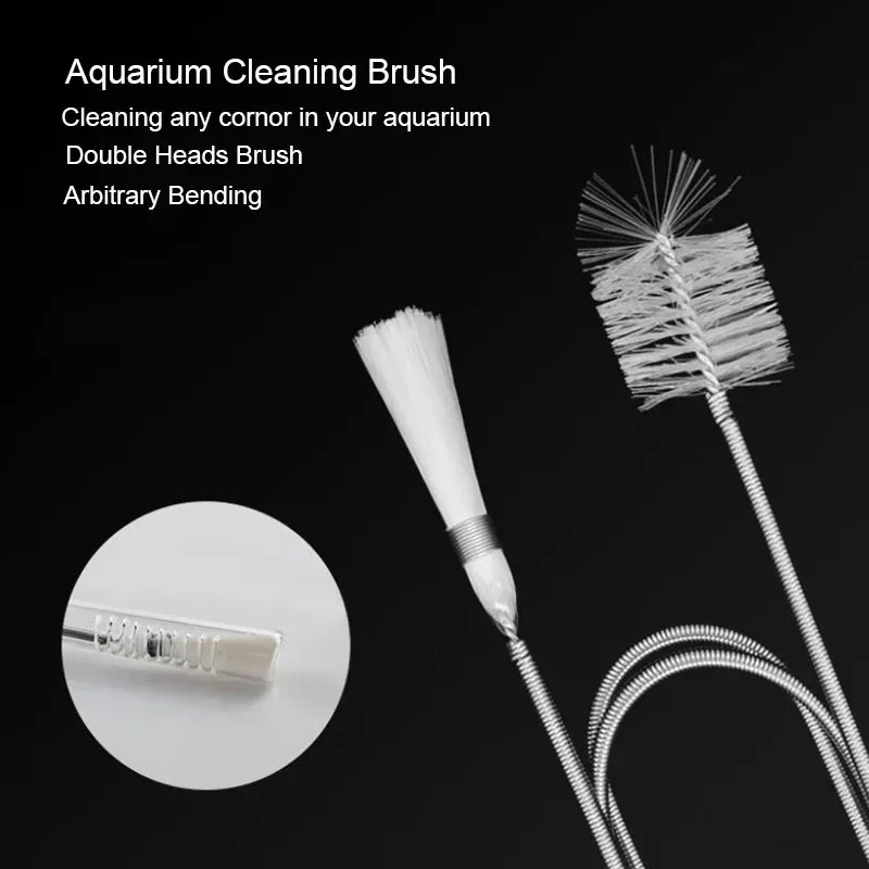 90/155/200cm Aquarium Tube Pipe Cleaning Brush Stainless Steel Water Filter Air Tube Flexible Hose Aquarium Accessories