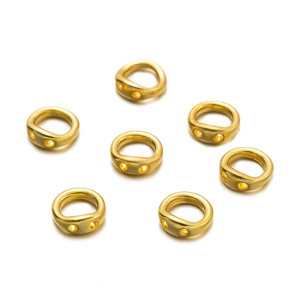 20pcs/Lot Double Hole Connector Ring For DIY Handmade Bracelets Necklace Jewelry Making Supplies Accessories Crafts Materials