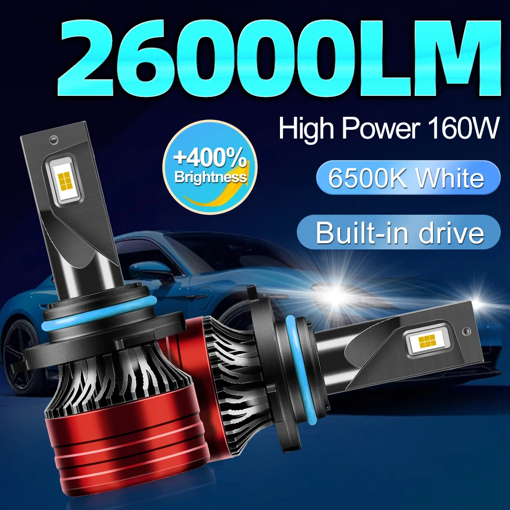 

26000LM Led Headlight Lamps H4 H13 High Bright 9004 9007 6500K White 9005 9006 H1 H7 HB3 HB4 880 H11 H8 H9 Fog Lights Auto Bulbs