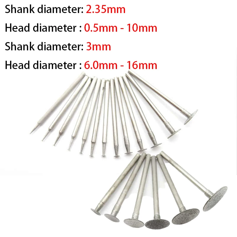 

5-50Pcs Grinding Burrs Needle 2.35/3mm Shank Point Engraving Carving Polishing Glass Jade Stone Drill Bit Rotary Tool Set