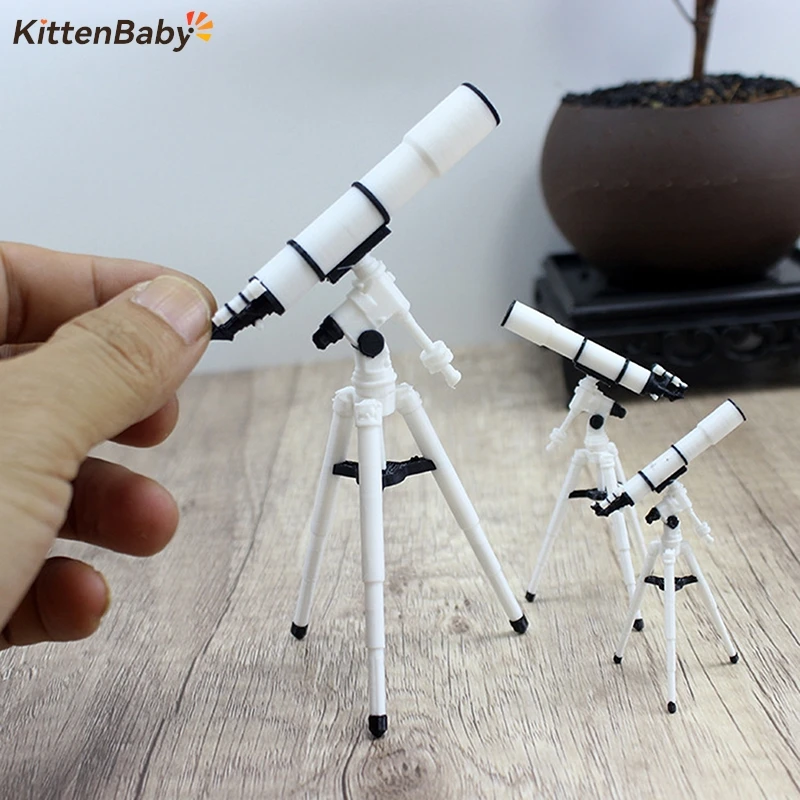 1PC Educational Science Toy Astronomy Telescope Model Pretend Decorations 1:12/1:20/1:25 Scale Dollhouse Miniature Accessories