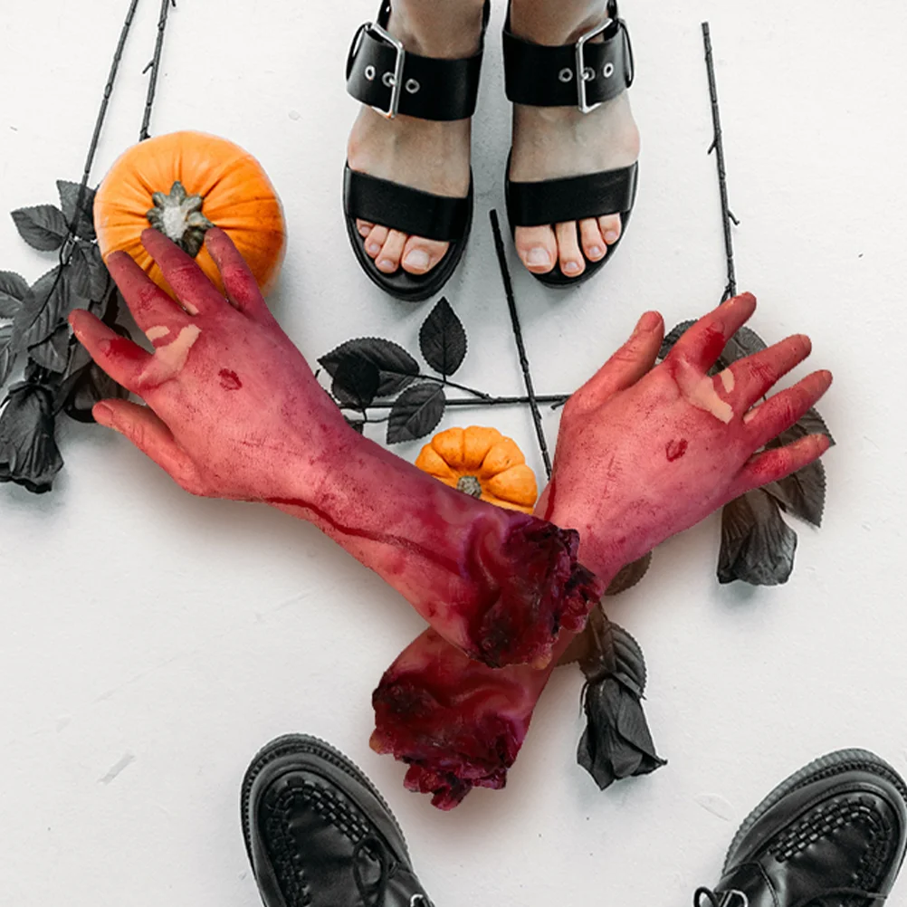 

2 PCS Severed Hand Halloween Broken Indoor Decorations Sacry Accessories Bloody