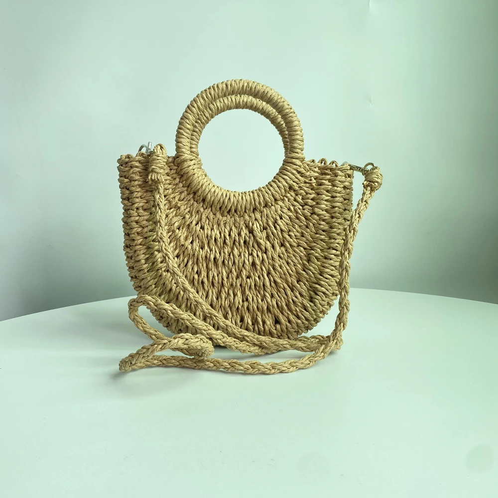 Handbags for Women Luxury Brand Designer Wicker Straw Vegetable Basket Bag 2024 Stylish Shoulder Crossbody Bags and Wallets