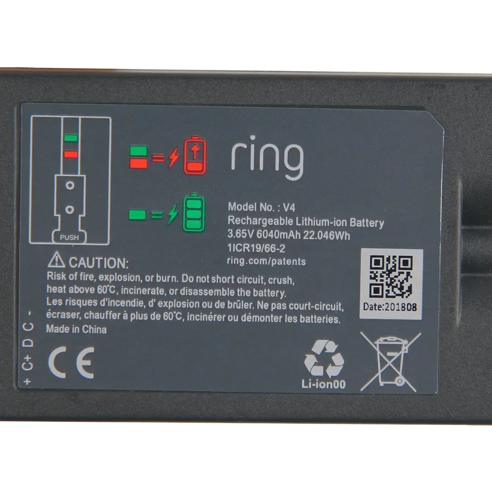 Replacement Battery For Ring Video Doorbell 2 Video Doorbell 3 Video Doorbell 3 Plus J743 V4 Quality Batteries 6040mAh