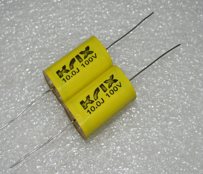 

10PCS/Australia 100v 10uf 106j axial copper pin frequency division non-inductive film capacitor
