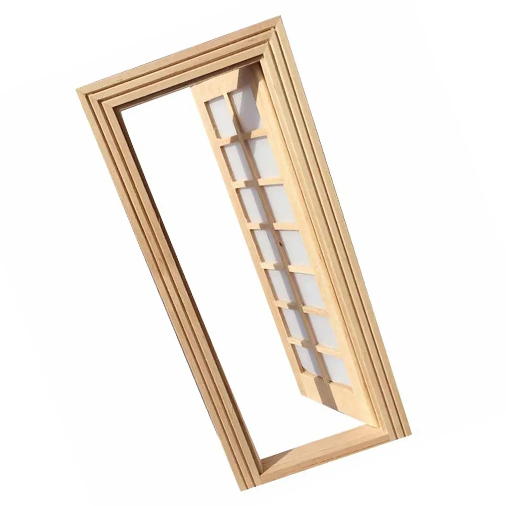 

1Pcs Miniature Lattice Door for Dollhouse Mini House Decoration Premium Wooden Mini Furniture Decor DIY Micro Landscape