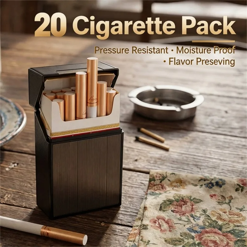 Hard Metal Anti-pressure Cigarette Case 20pcs Capacity Portable Tobacco Holder Cigarette Pack Protective Shell Daily Smoking Sto
