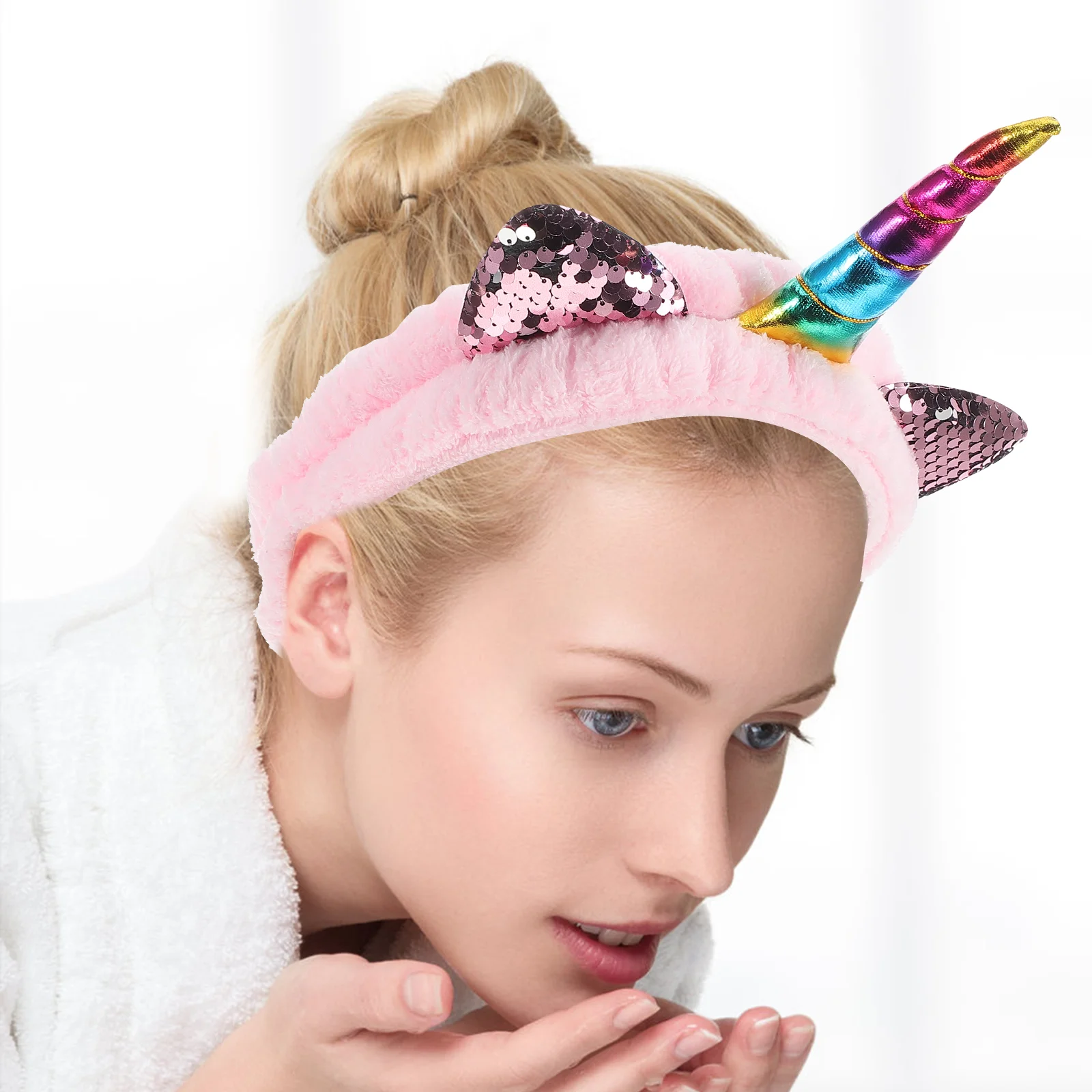 Headband Unicorn Face Wash Spa Yoga Headbands for Women Makeup Washing Pink Skincare Child