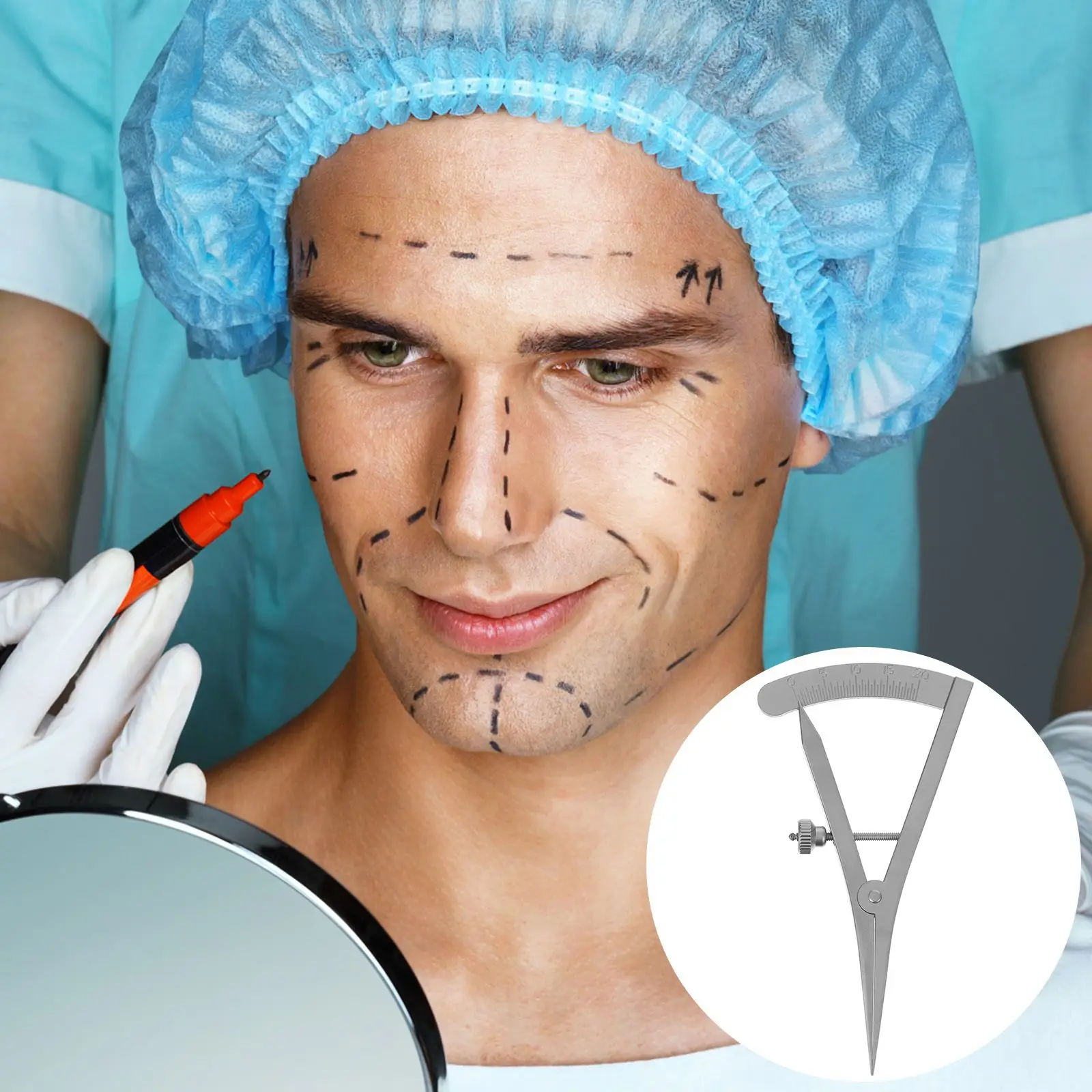 Stainless Steel Double Eyelid Gauge Eyelid Measurement Tool Ruler For Measuring Scale Portable Gift