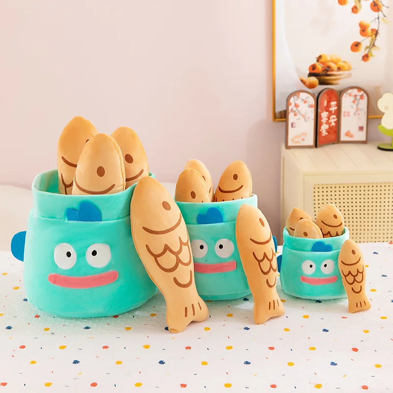 Sanrio peluche Taiyaki poisson jouet peluche Animal dessin animé pain poupée pour enfants anniversaire cadeau de noël drôle peluche pour les enfants
