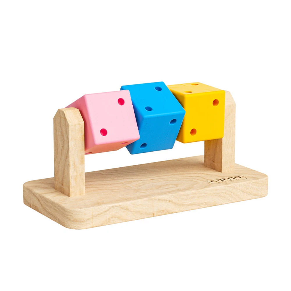 1PC Hamster Chew Toy Wood Platform Grinding Teeth Toys Exercise Intelligence Training Colorful Wooden Block for Small Animals view 5