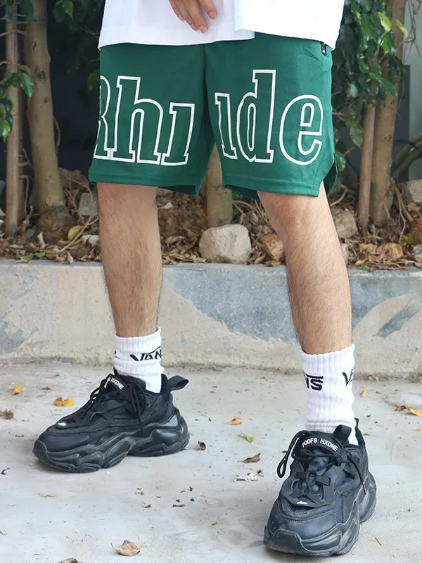 Trendy American Style Men's Fitness Shorts Casual Breathable Quick Dry Knitted Cotton Knee-Length Sporty Leisure Pants