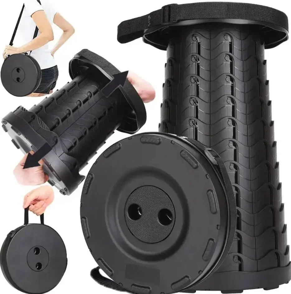 Ultra Light Collapsible Compact Stool, Load Bearing Portable Camping Seat for Hiking Fishing Outdoor Bus Subway Commuting