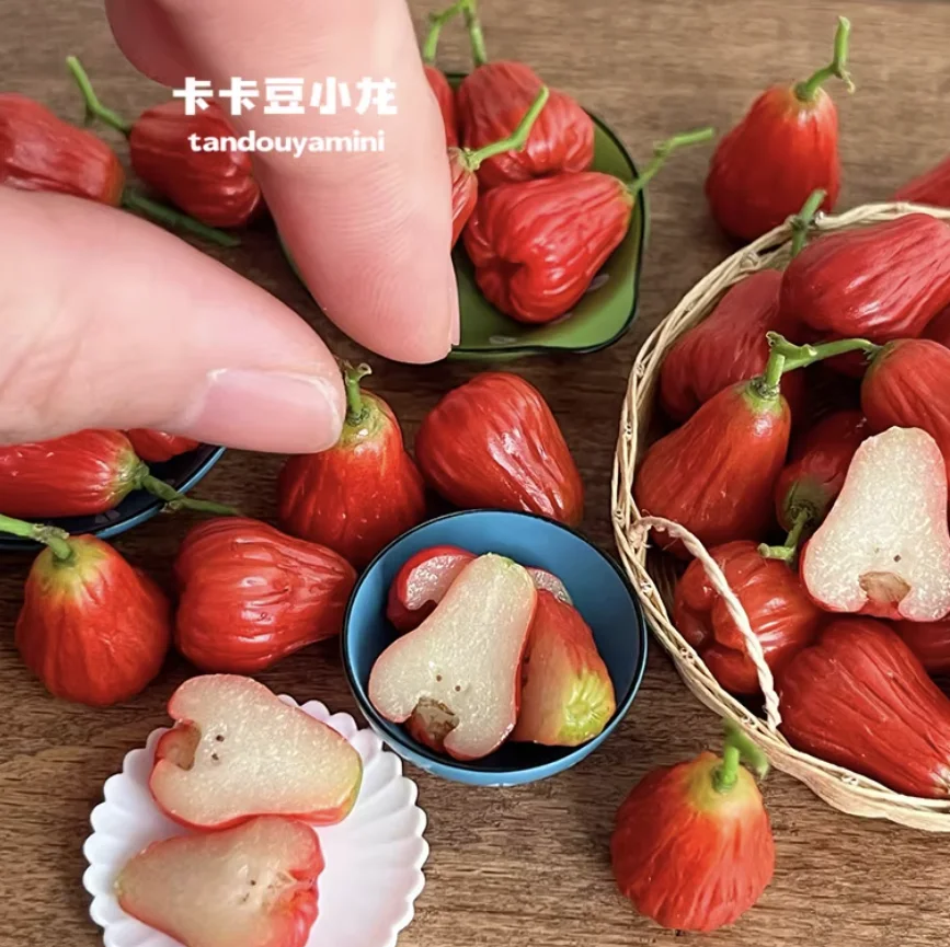Anatomically Correct Miniature Fruits, Handmade Clay Lychee Mango Star Fruit in Multiple Stages, 1:6 Scale Dollhouse Collection