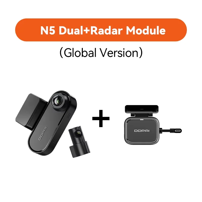 DDPAI N5 Dual Dash Cam Voor en Achter 4K Ultra HD Auto DVR AI Base Radar NightVIS ADAS GPS Auto-opname Dash Camera