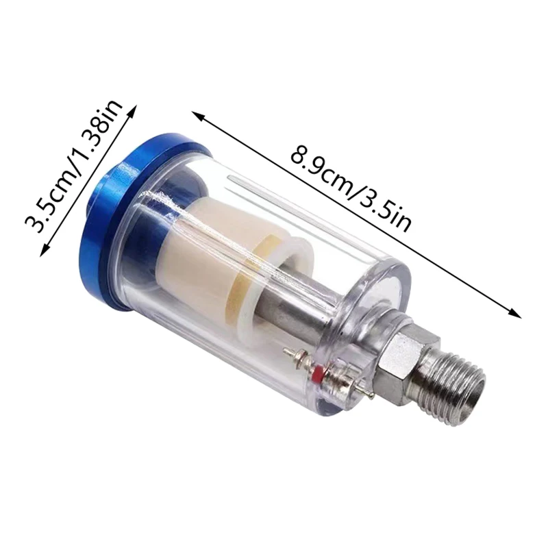 Filtro de separación de agua y aceite, herramienta neumática de rosca estándar de 1/4 pulgadas, compresor de aire transparente, trampa de humedad,