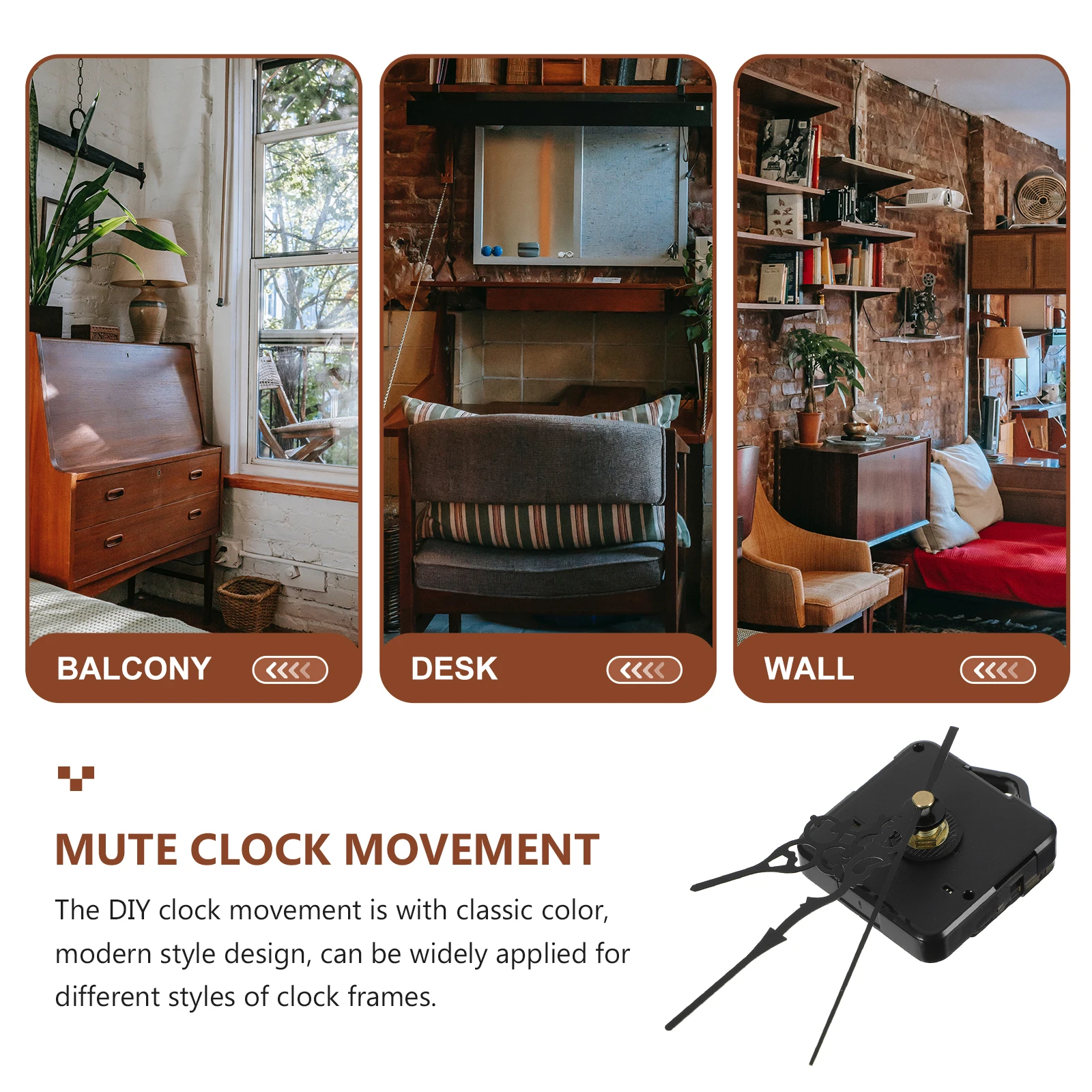 

Wall Clock Movement Silent Mechanism Replacement Heavy Duty Quartz Black Repair Tool