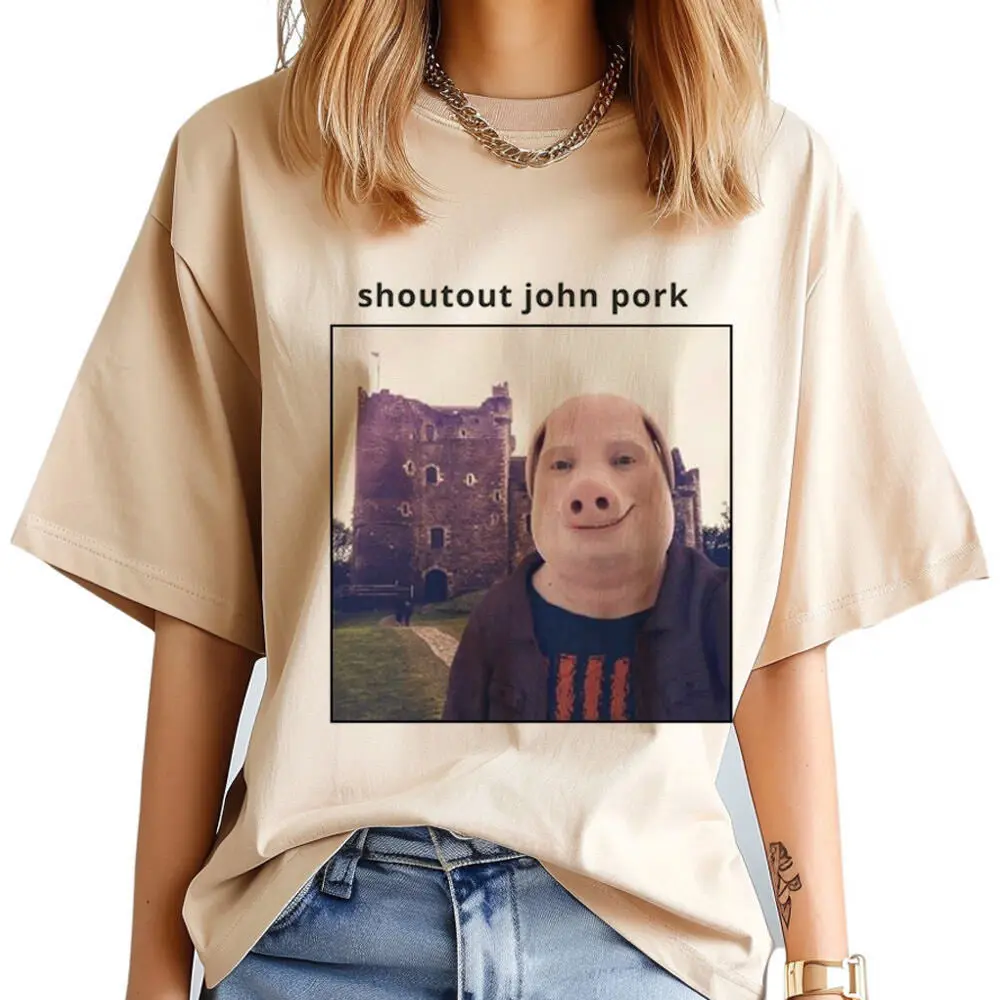 

John Pork t shirt female aesthetic Digital harajuku Pastel Breathable t-shirt Gothic Retro kawaii Pastel graphic