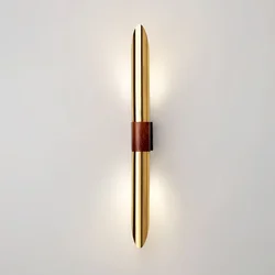 Gold Black Metal Wall Lights Parlor Bedroom Aisle Sconce G9 Bulb Atmosphere Deco Imitation Wood Lamp