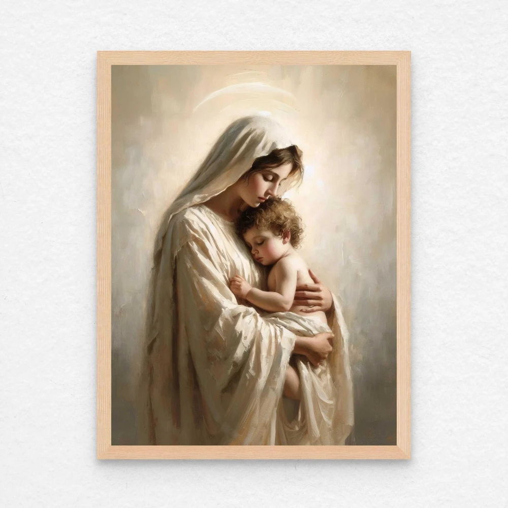 

500/1000/1200/2000 PCS Jigsaw Puzzles Love of Mary Portrait Family Activity Games for Gameroom Bedroom Home Decor Gift Frameless