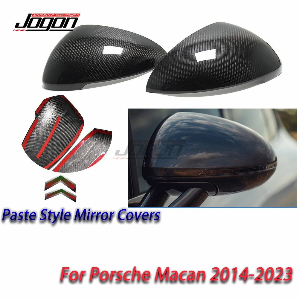 

JOGON Carbon Fiber Exterior Side Wing Rear Mirror Caps Rearview Mirror Cover Trim For Porsche Macan 2014-2023