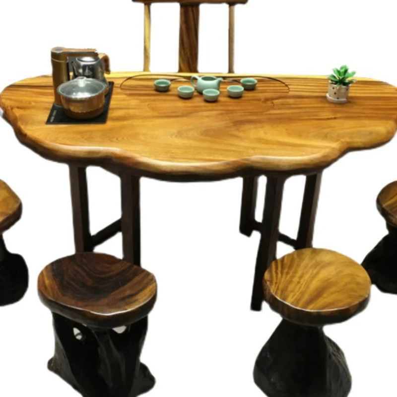 Big board home root carving tea table new Chinese  coffee  combination modern and simple.