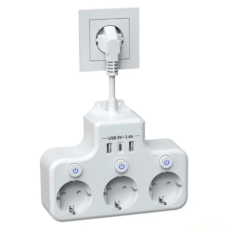 F62C Office Desk MultiPlugs Organizers Power Strips Child Safety Space Saving Design