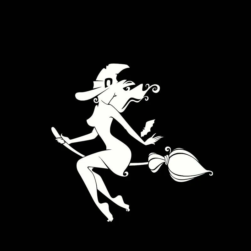 Car Sticker Flying Sexy Witch Girl Fashion Vinyl Sticker Car Bumper Rear Window Body Decoration Decals Waterproof Sunscreen,15cm