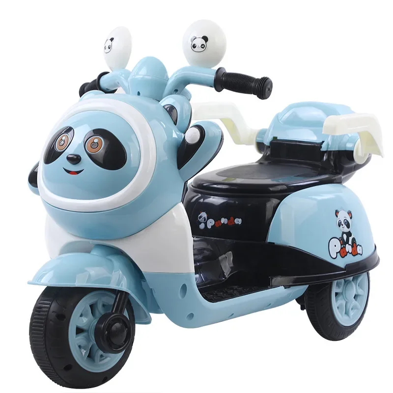 

Children's Electric Motorcycle Tricycle Panda Motorcycle Battery Car Boys Girls Early Education Music Rechargeable Baby Toy Car