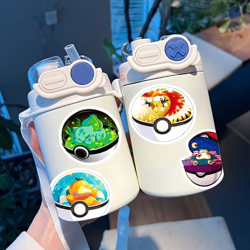 50 قطعة بوكيمون كزة الكرة ملصقات الكرتون بيكاتشو الشارات الزخرفية حقيبة الكمبيوتر المحمول سيارة الأمتعة ملصق مضاد للمياه لعبة طفل