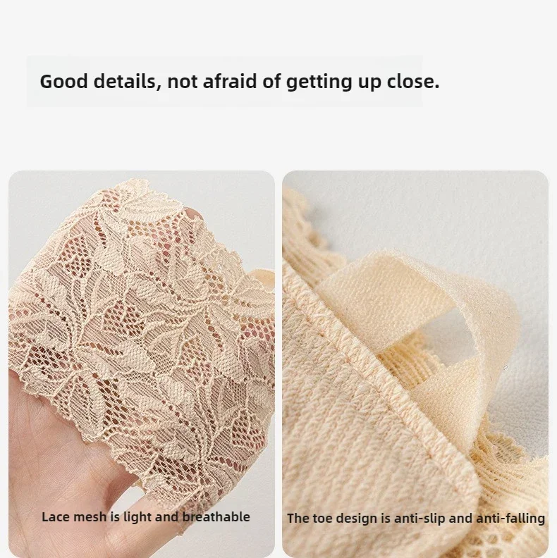 1–10 Paar Damen-Socken mit halber Sohle, rutschfest, unsichtbar, Dessous-Socken für High Heels, Schuhe, Sommer, dünne, atmungsaktive Spitzen-Fußabdeckung – Detail 20