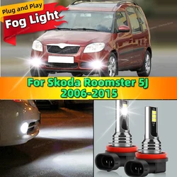 2Pcs 6000K Front Fog Light LED Bulb Car Lamp Canbus For Skoda Roomster 5J 2006 2007 2008 2009 2010 2011 2012 2013 2014 2015