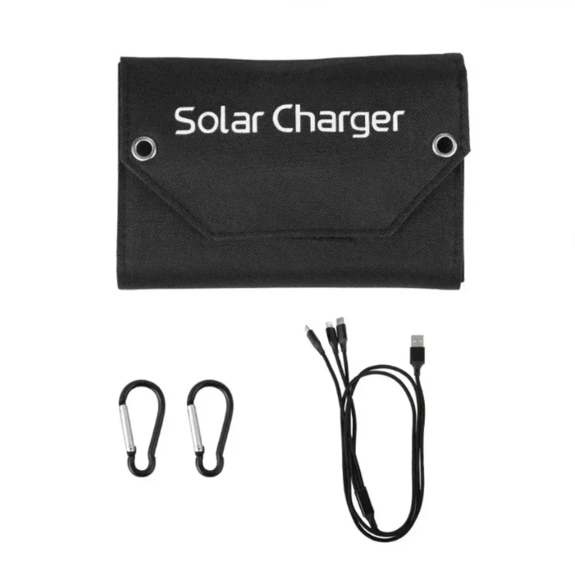 Klappbares Solarpanel 60 W/100 W USB 5 V Solarladegerät Tragbare Solarbatterie-Powerbank für Outdoor-Camping Wandern + Kabel