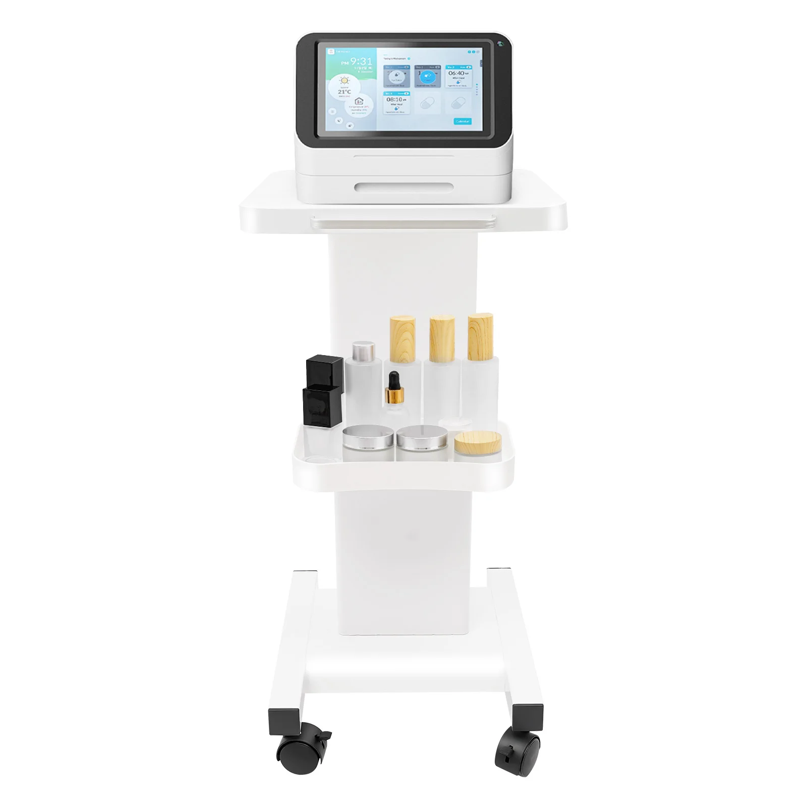 Salon Trolley with Ample Storage, 4 Lockable Wheels, Easy To Assemble, Rustproof